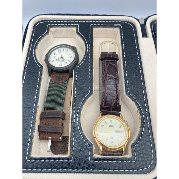 Mens Timex Watch Lot Bundle w Case - New Batteries Expedition Ironman Triathlon - Picture 8 of 14